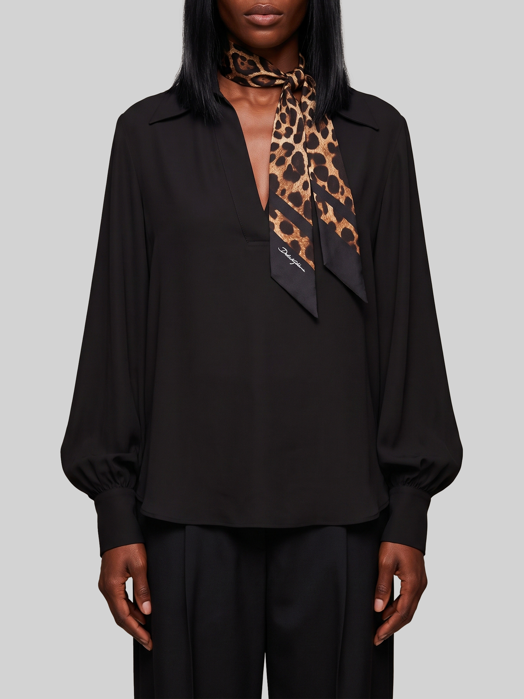 Black Double Georgette Blouse