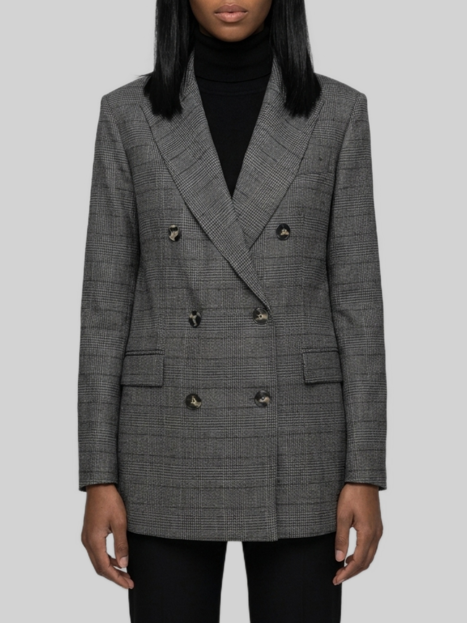 Double-Breasted Prince Of Wales Check Jacket