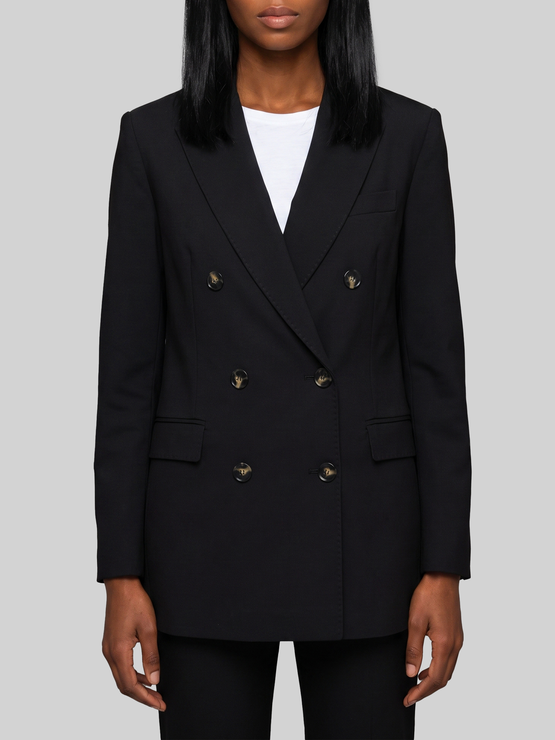 Double-Breasted Black Jacket