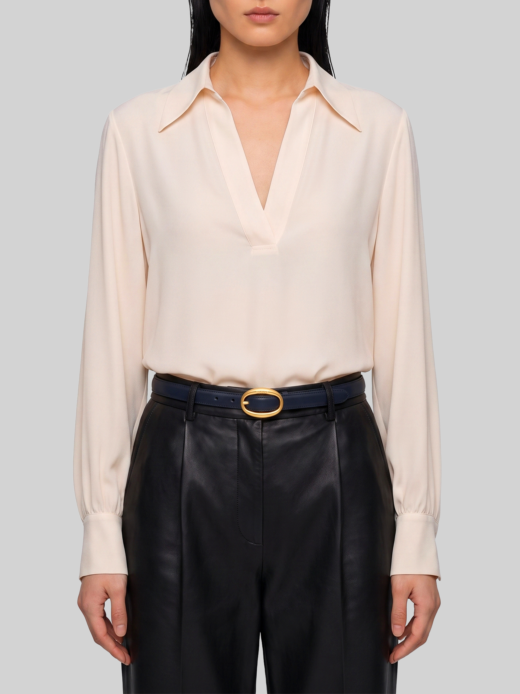 Champagne Double Georgette Blouse