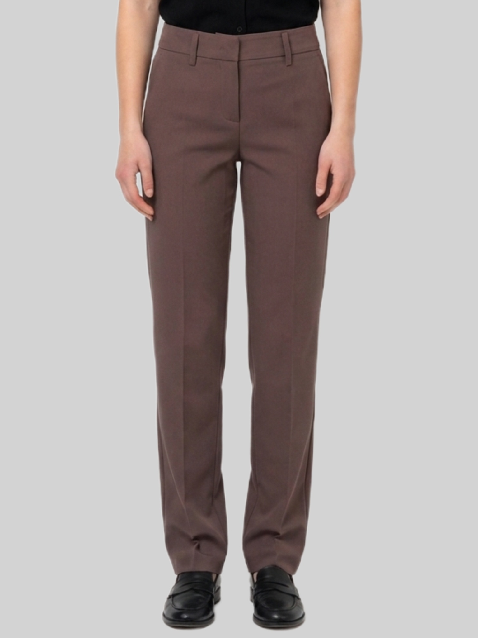 Coffee Stretch Canvas Trousers