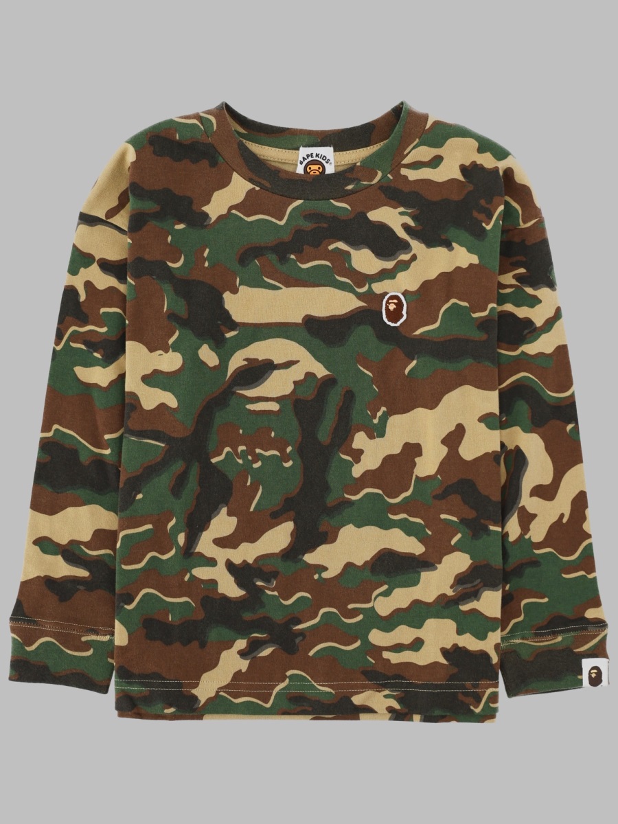 A Bathing Ape Felpa Mimetica "one Point" In Green