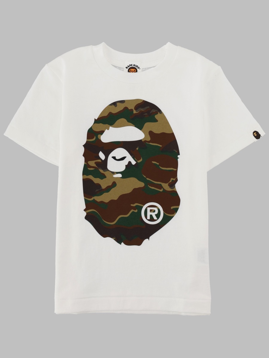 A Bathing Ape T-shirt Con Logo "big Ape" E Stampa Mimetica In White