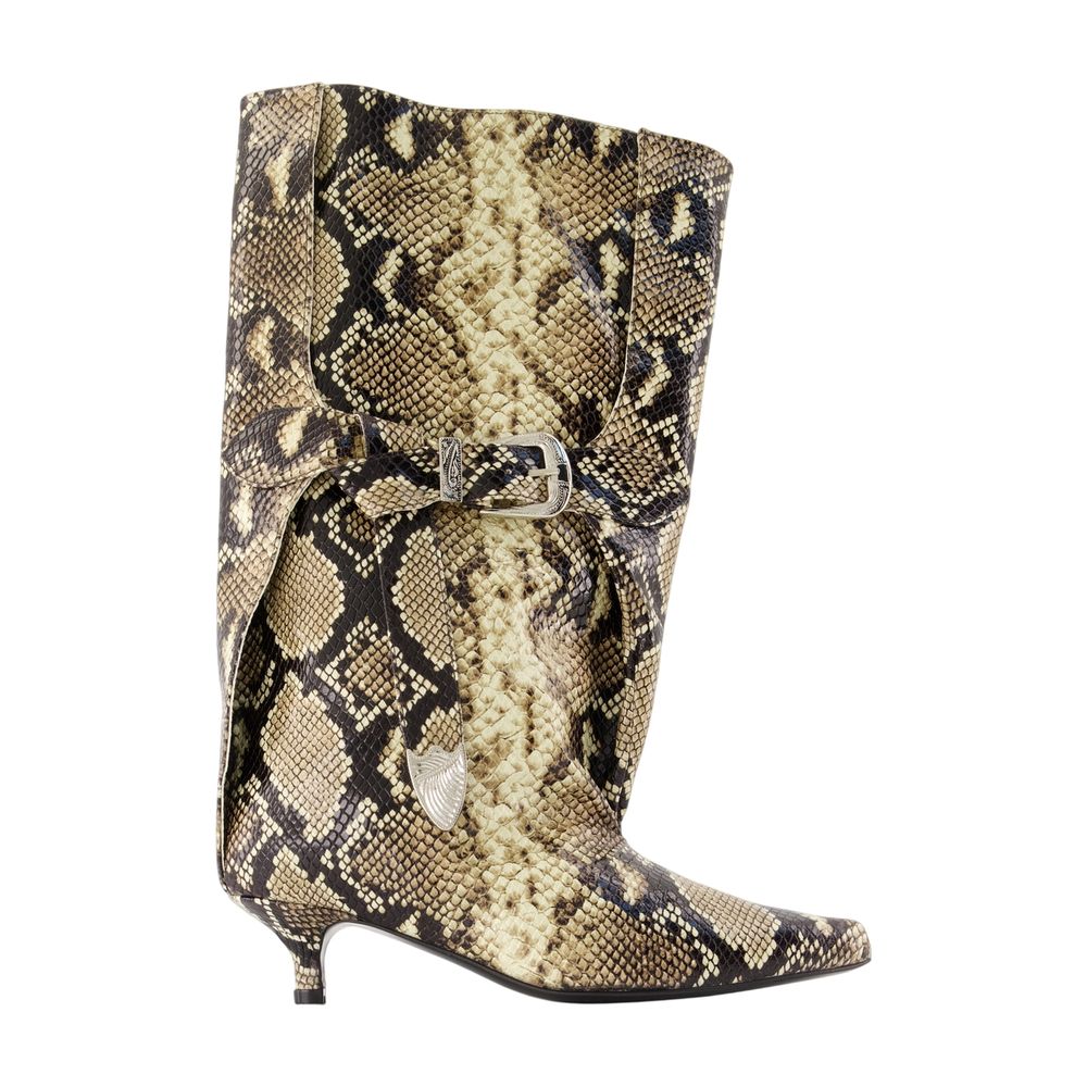 Aj1508 Boots -  - Leather - Snake Print