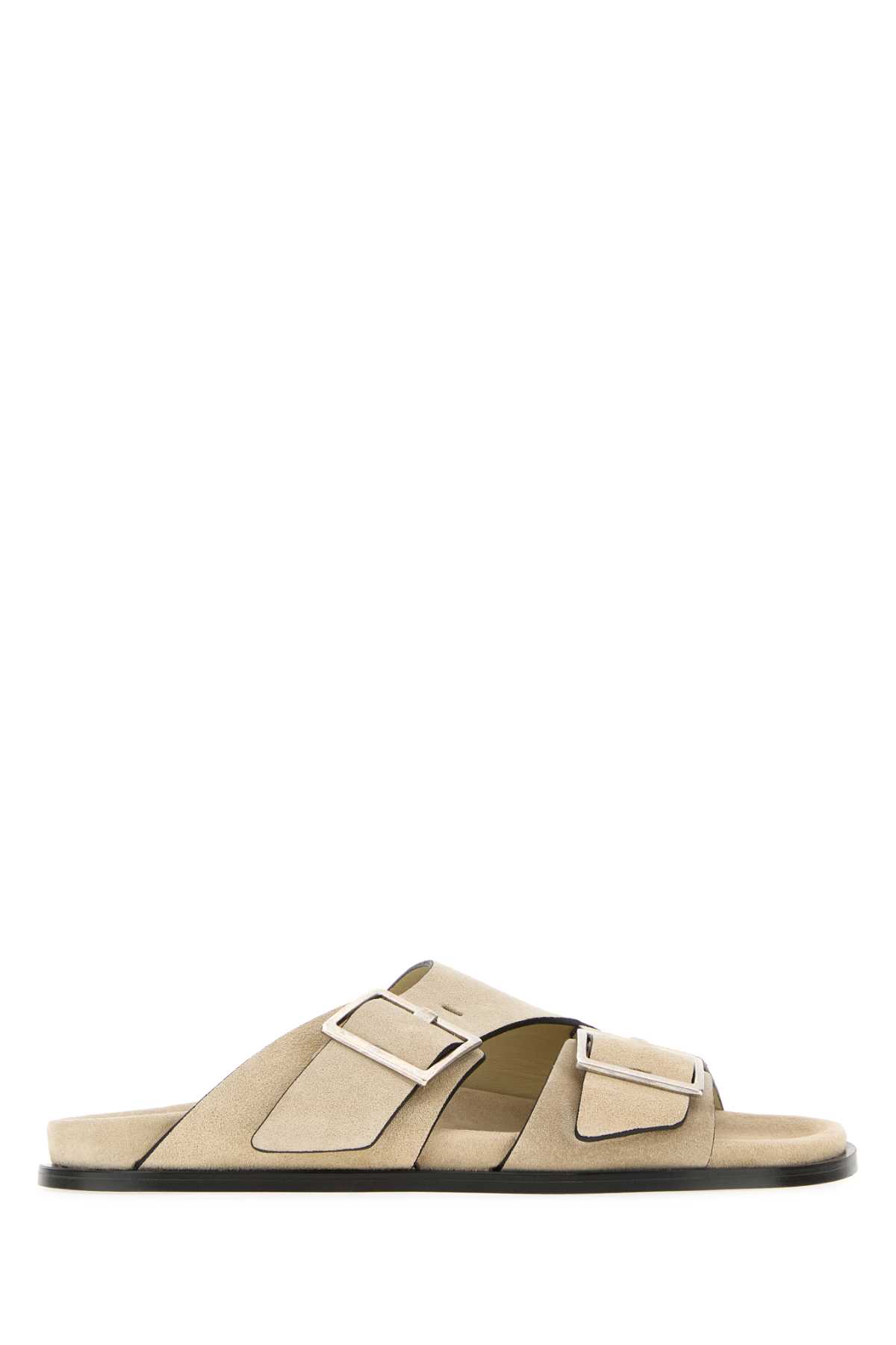 Alba Suede Beige Leather Sandals