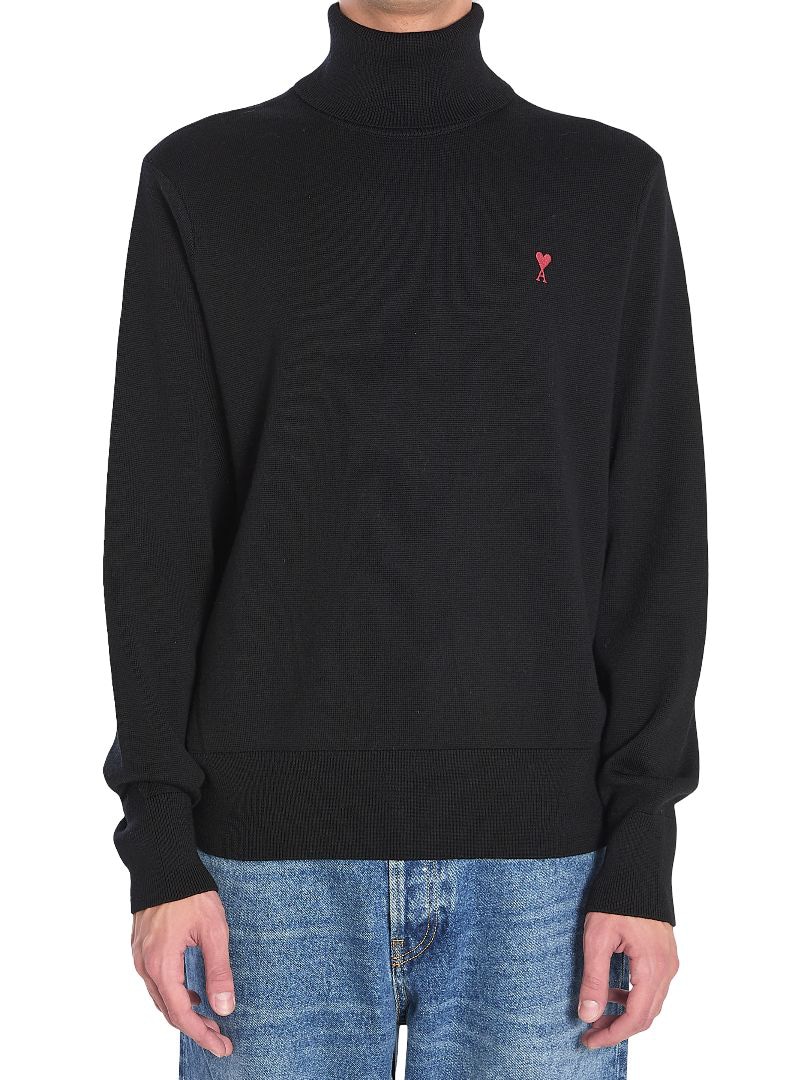 Black Red Wool Sweater