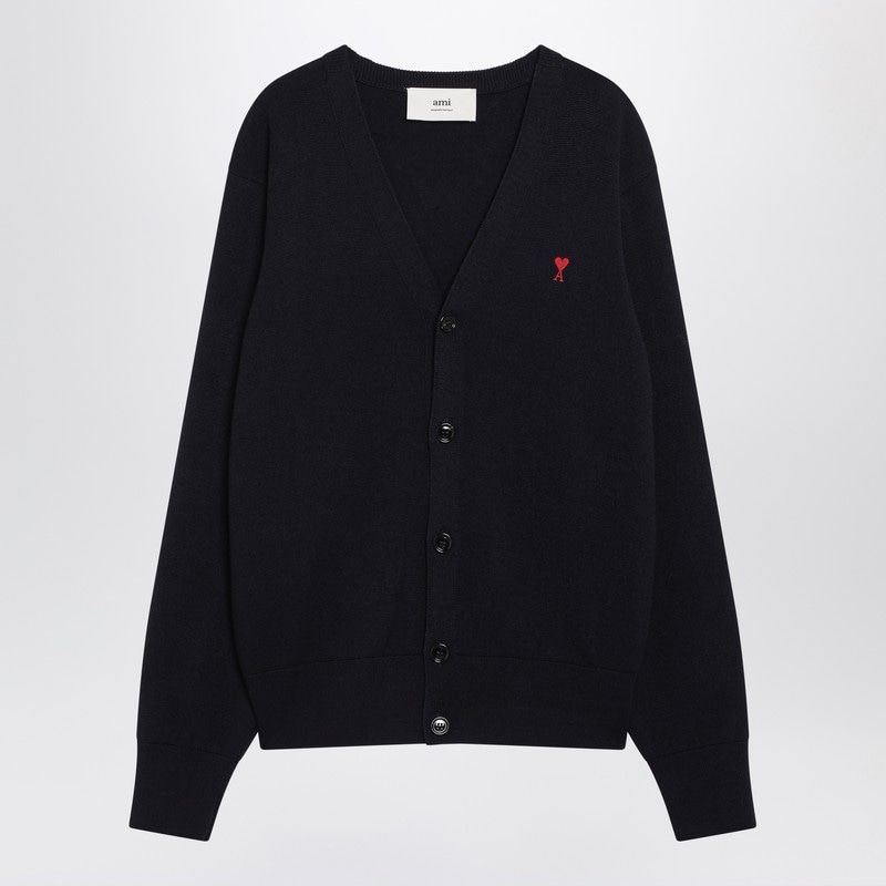 Navy Red Wool Sweater