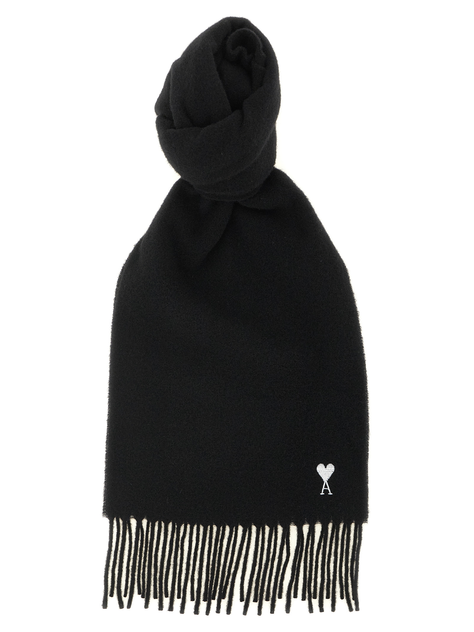'Quota' Scarf With Adc Embroidery And Fringes