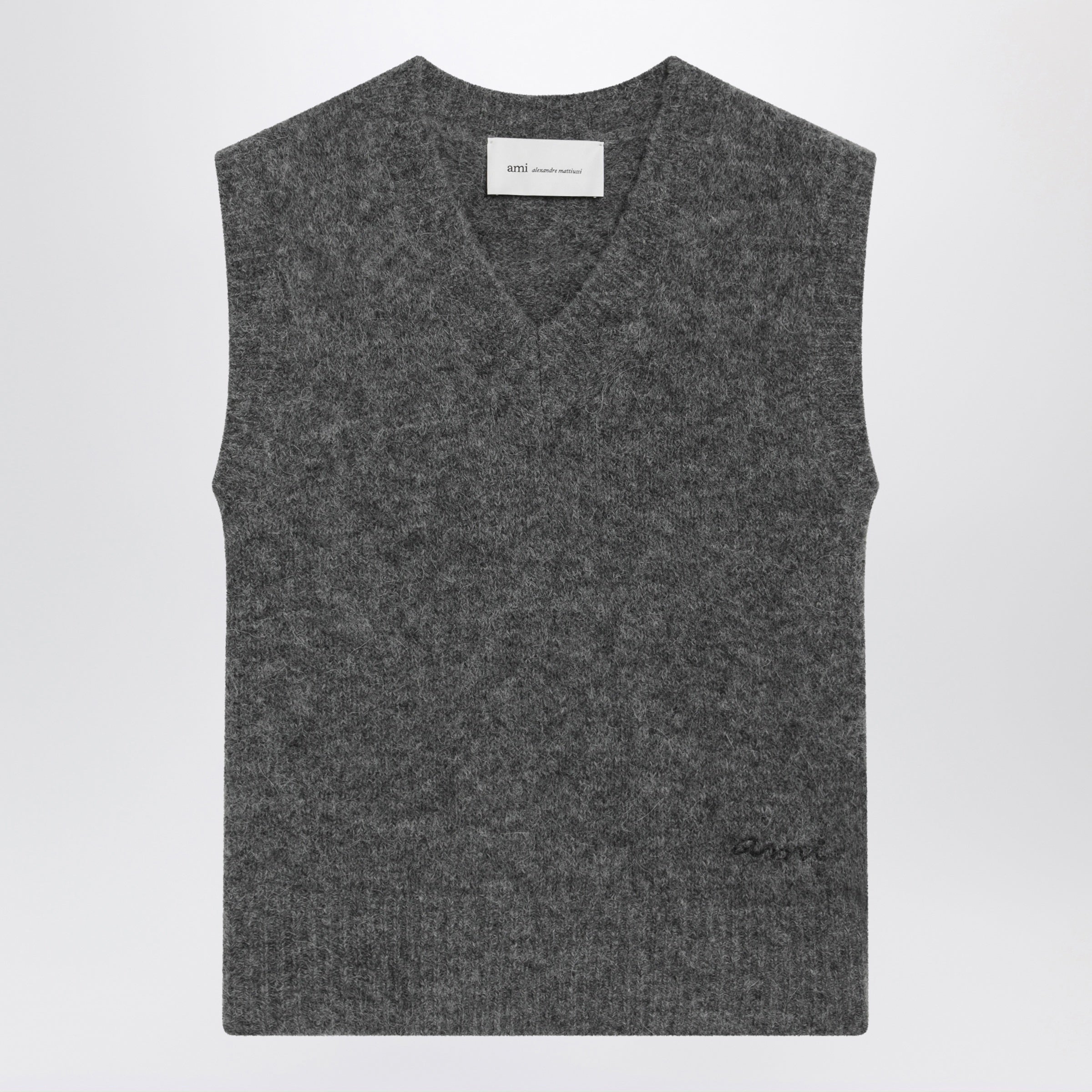 Vest Grey Mélange In Alpaca And Wool Blend