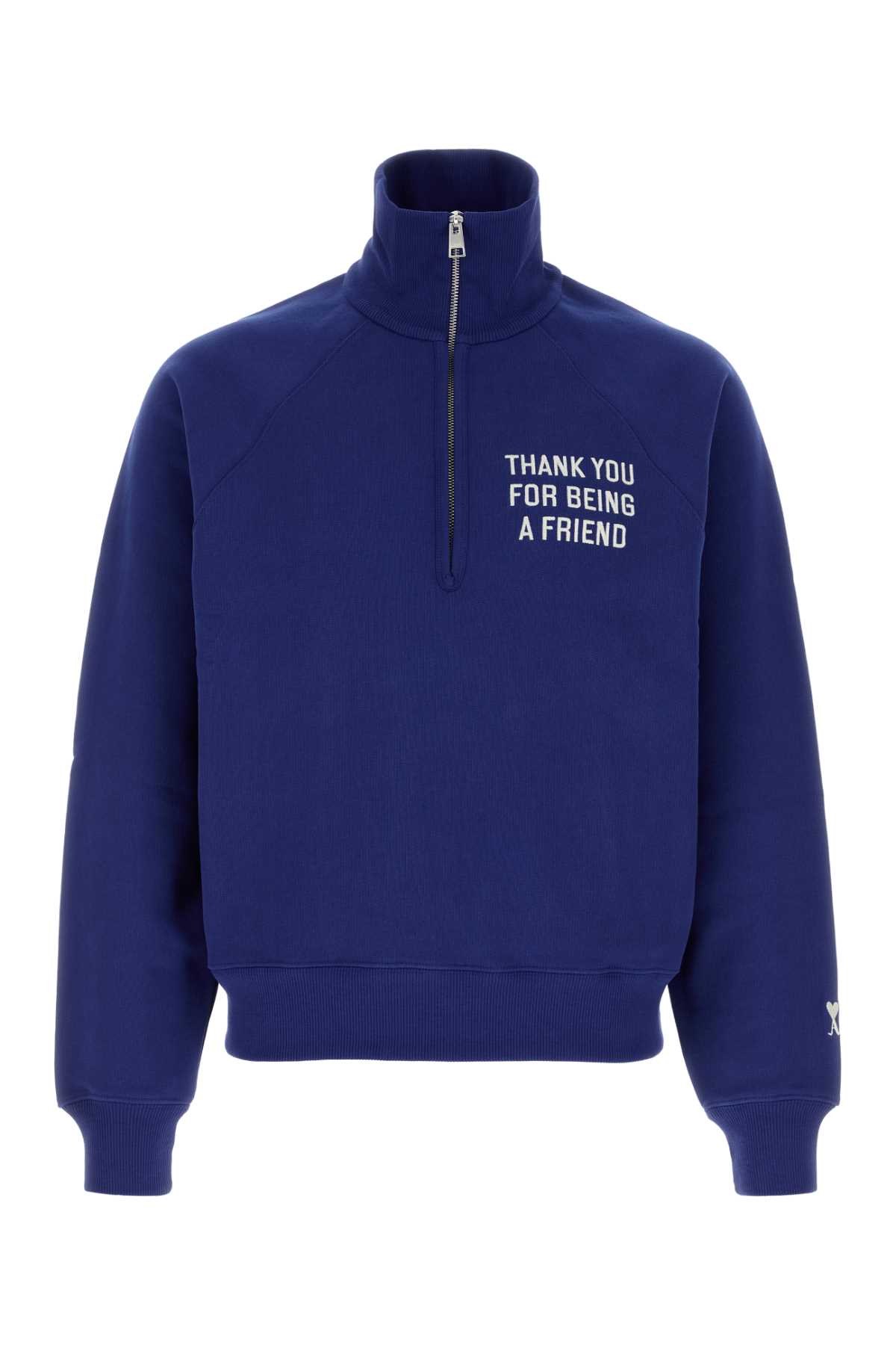 Zippedsweatshirtwithembroiderythankyouforbeingafri