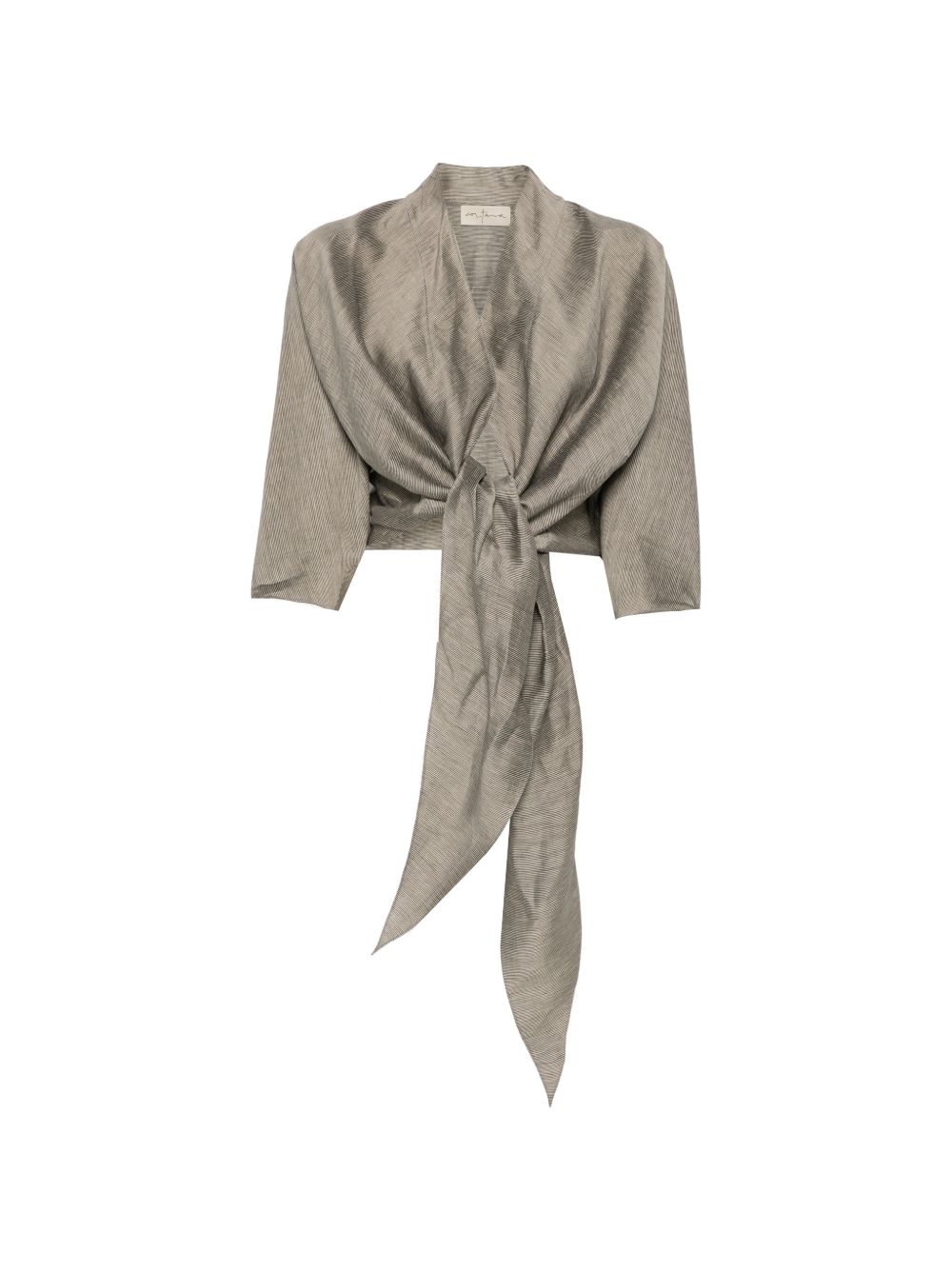 Cortana Aria Linen Jacket In Grey