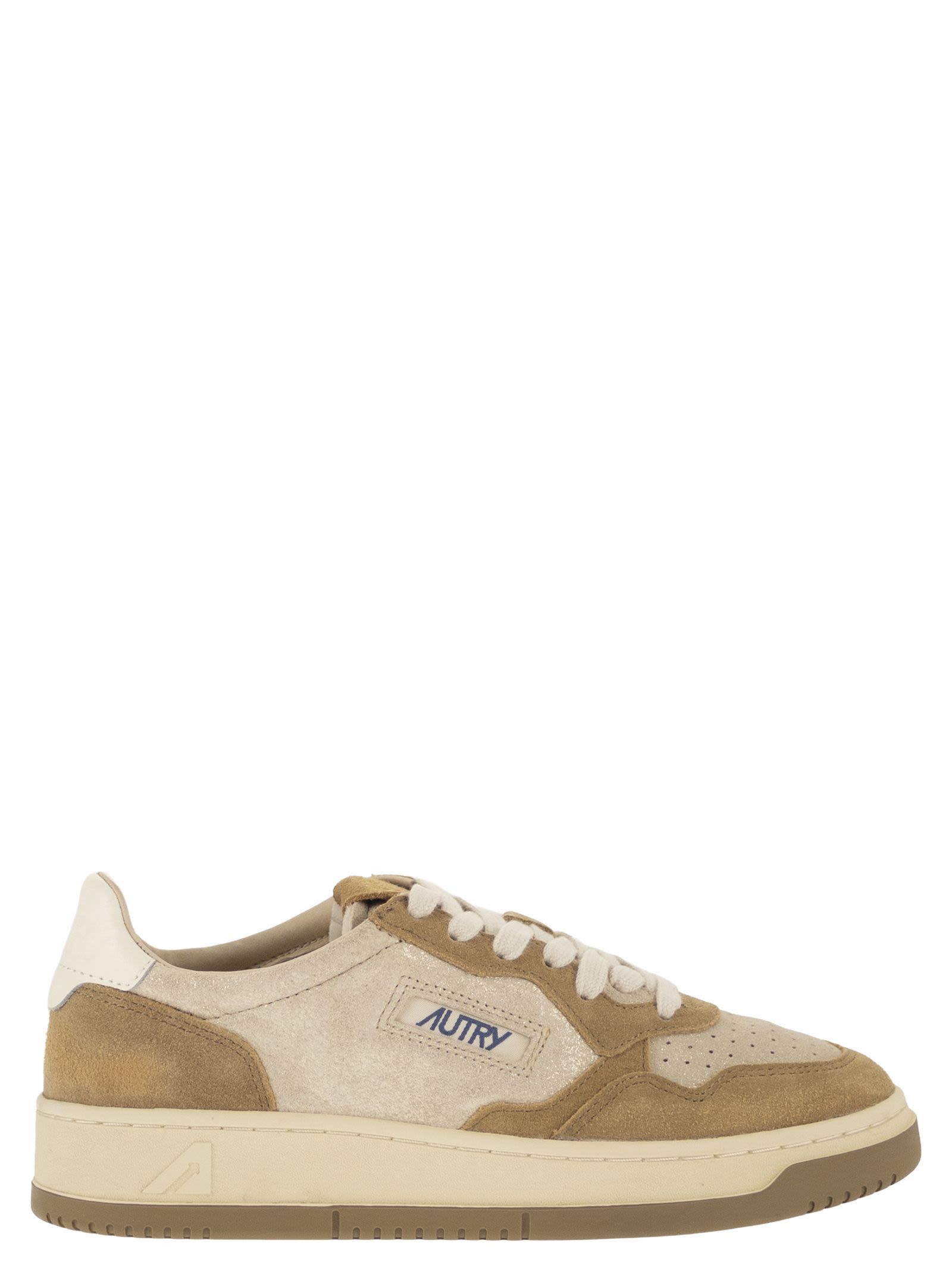 Medalist Low - Laminated Suede And Leather Trainers