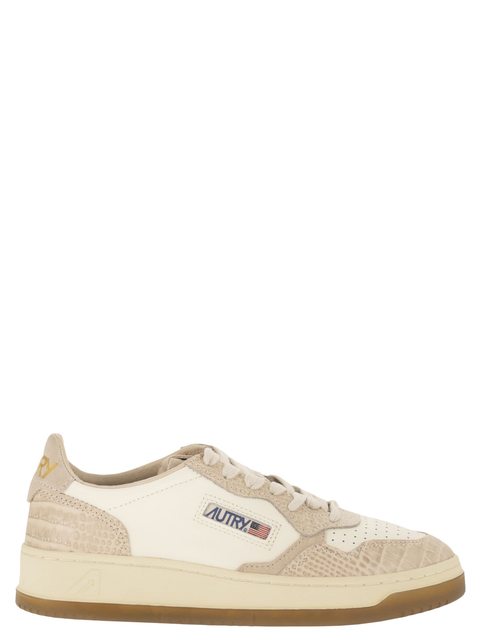 Medalist Low - Leather Trainers With Croc-Effect Details