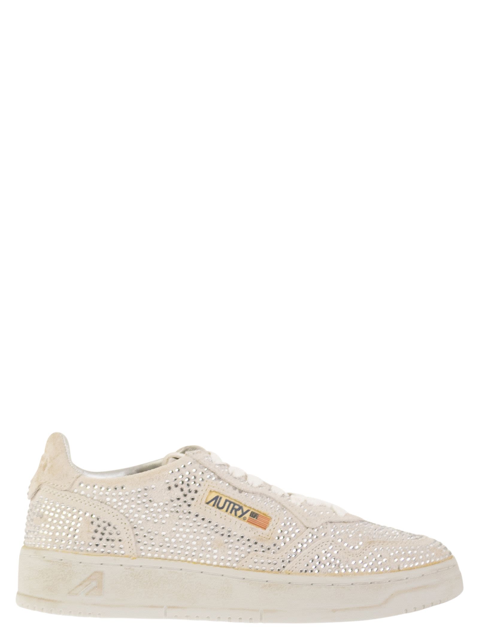 Medalist Low - Suede Trainers With Rhinestones