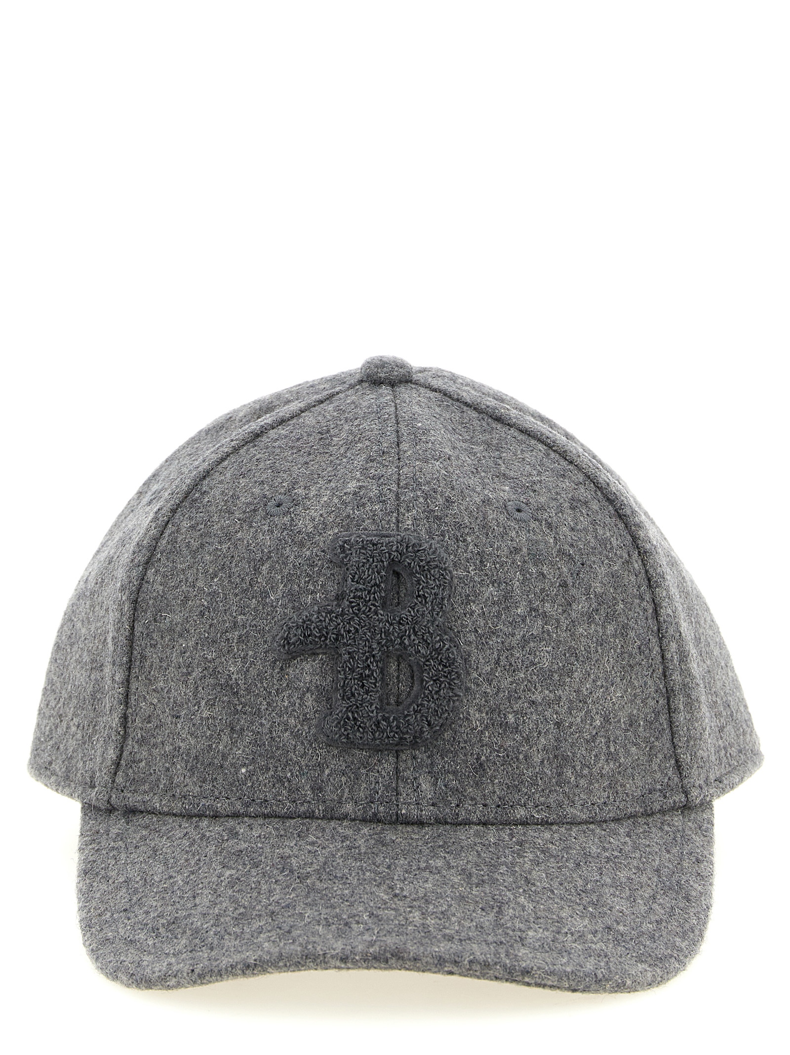 Ballantyne Wool Blend Monogram Patch Baseball Cap In Gray
