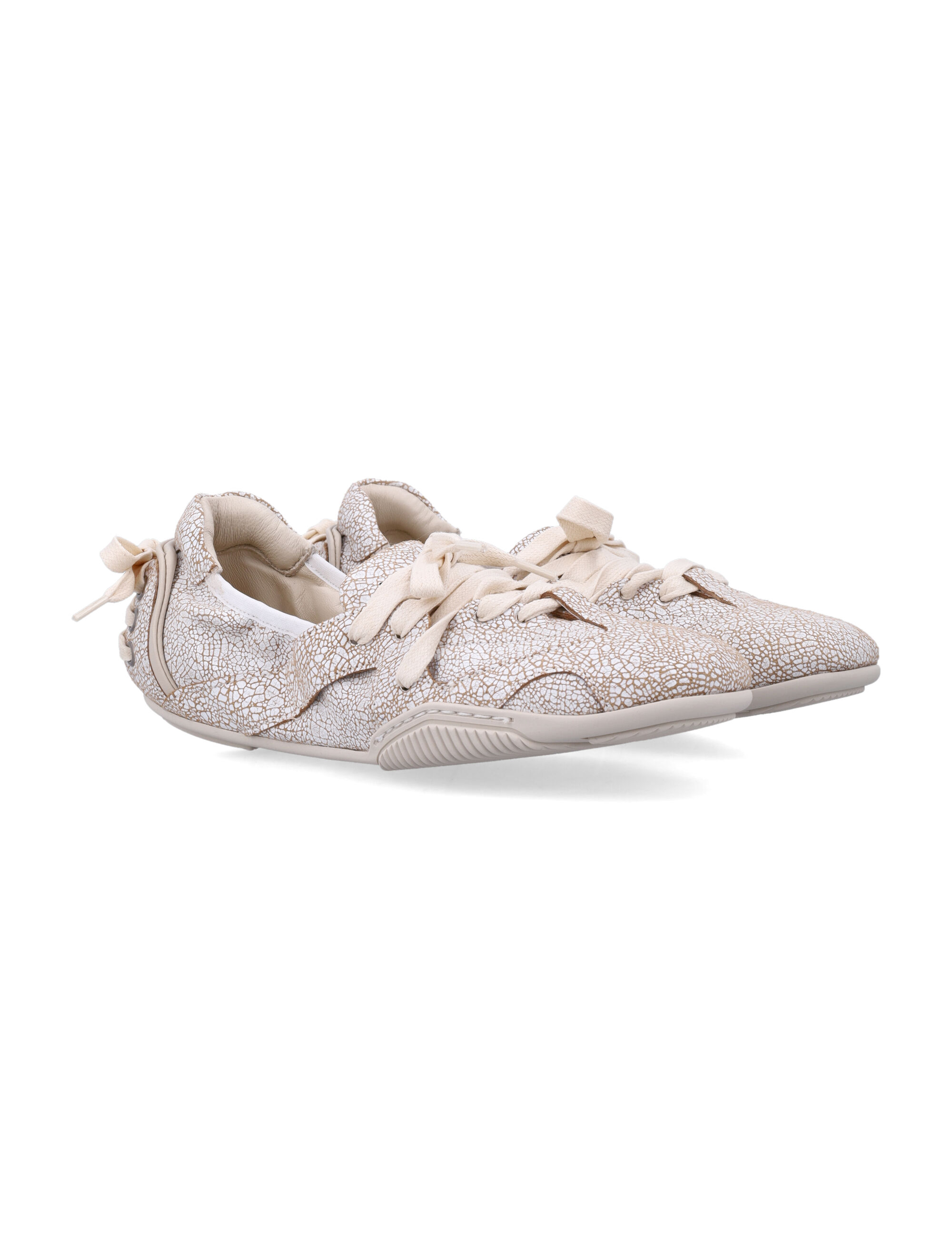 Acne Studios Ballerina Lace-up Sneaker With Premium Leather Uppers In White