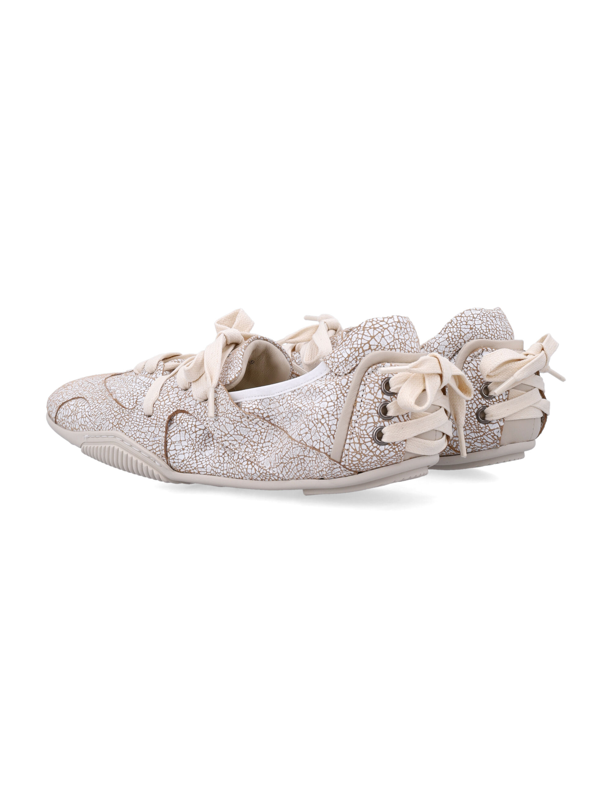 Acne Studios Ballerina Lace-up Sneaker With Premium Leather Uppers In White