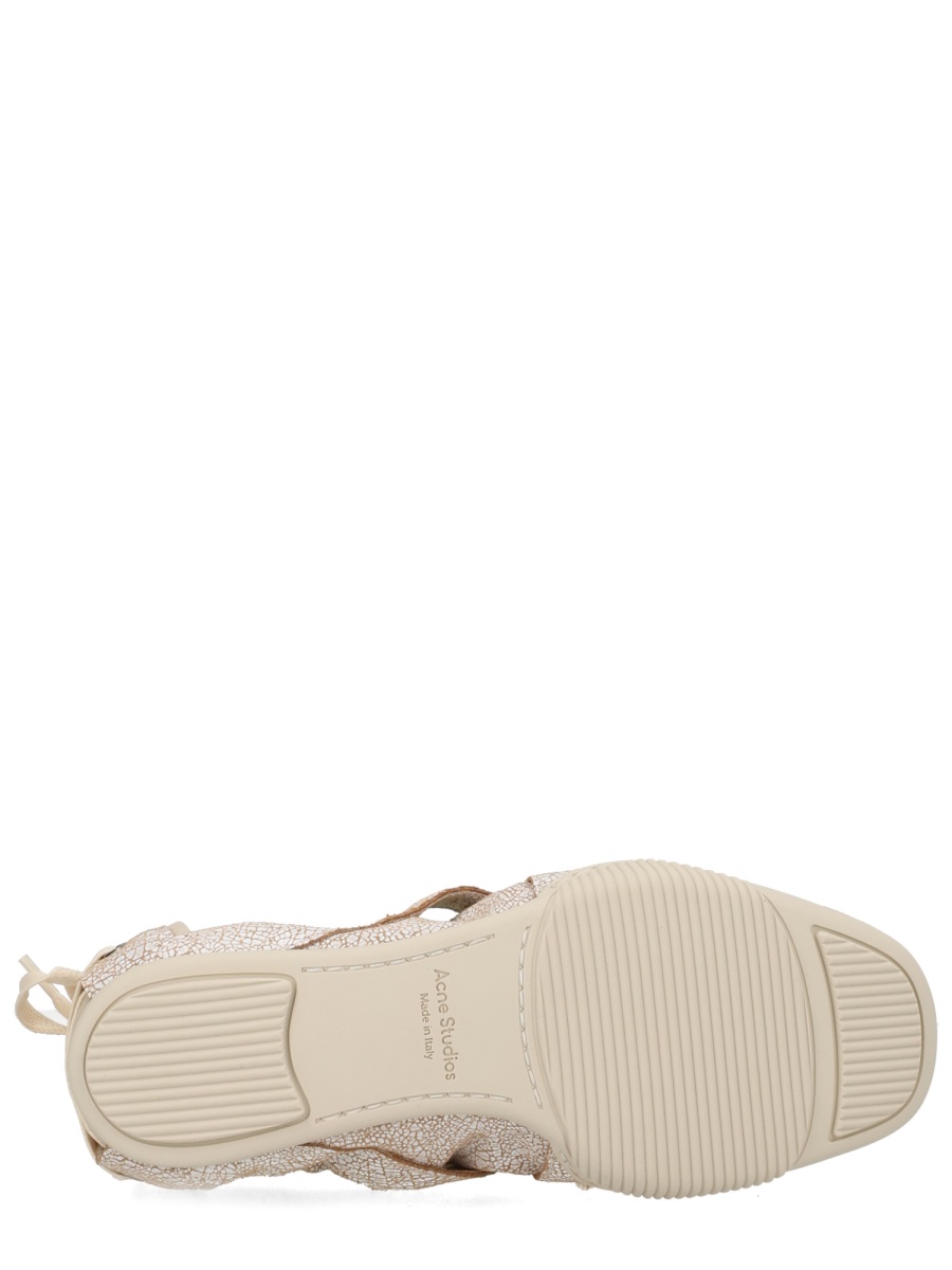 Acne Studios Ballerina Lace-up Sneaker With Premium Leather Uppers In White