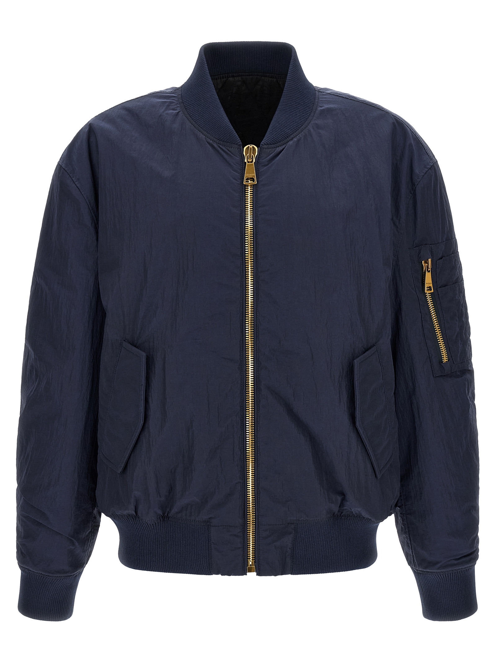 Balmain Bomberjacke Mit Logostickerei In Blue