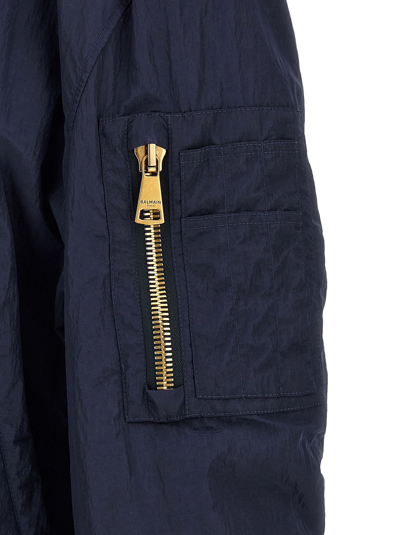 Balmain Bomberjacke Mit Logostickerei In Blue