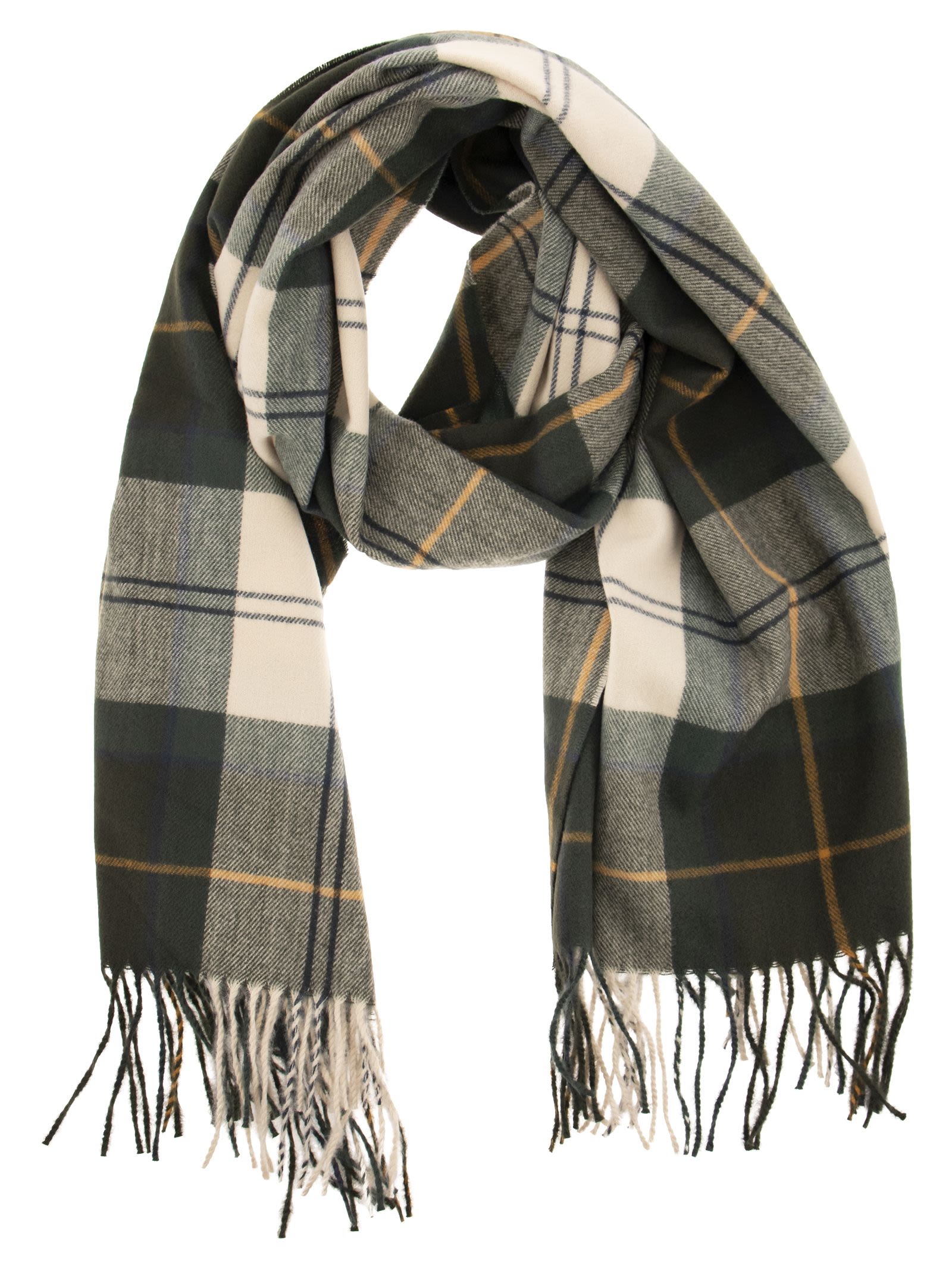 Barbour Stanway Tartan Scarf In Green