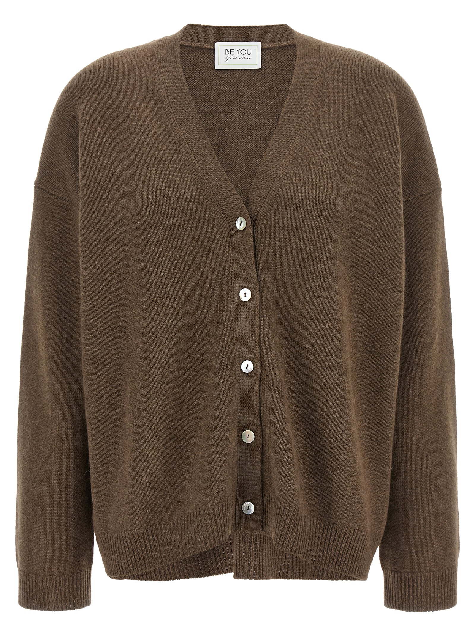 Beyou Be You Cashmere Cardigan In Brown