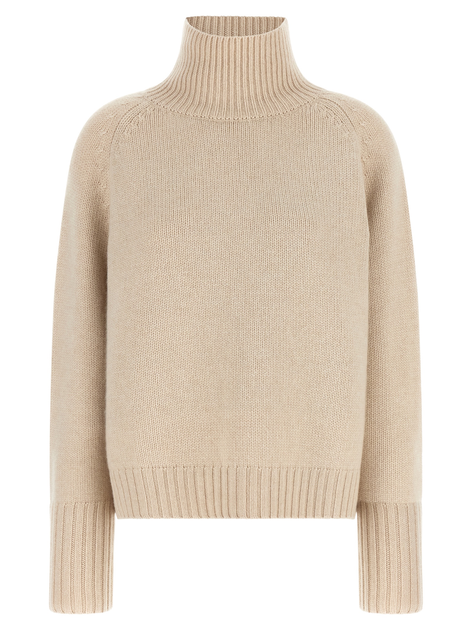 Beyou Be You Cashmere Turtleneck Sweater In Beige