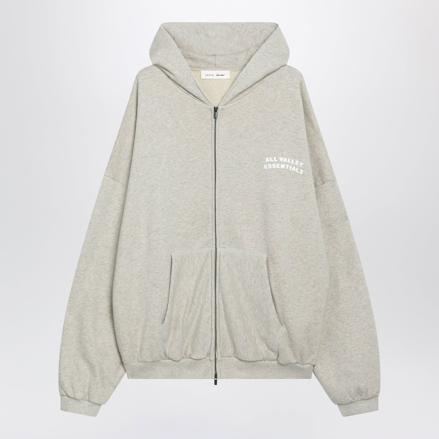 Beige Mélange 90S Zipup Hoodie