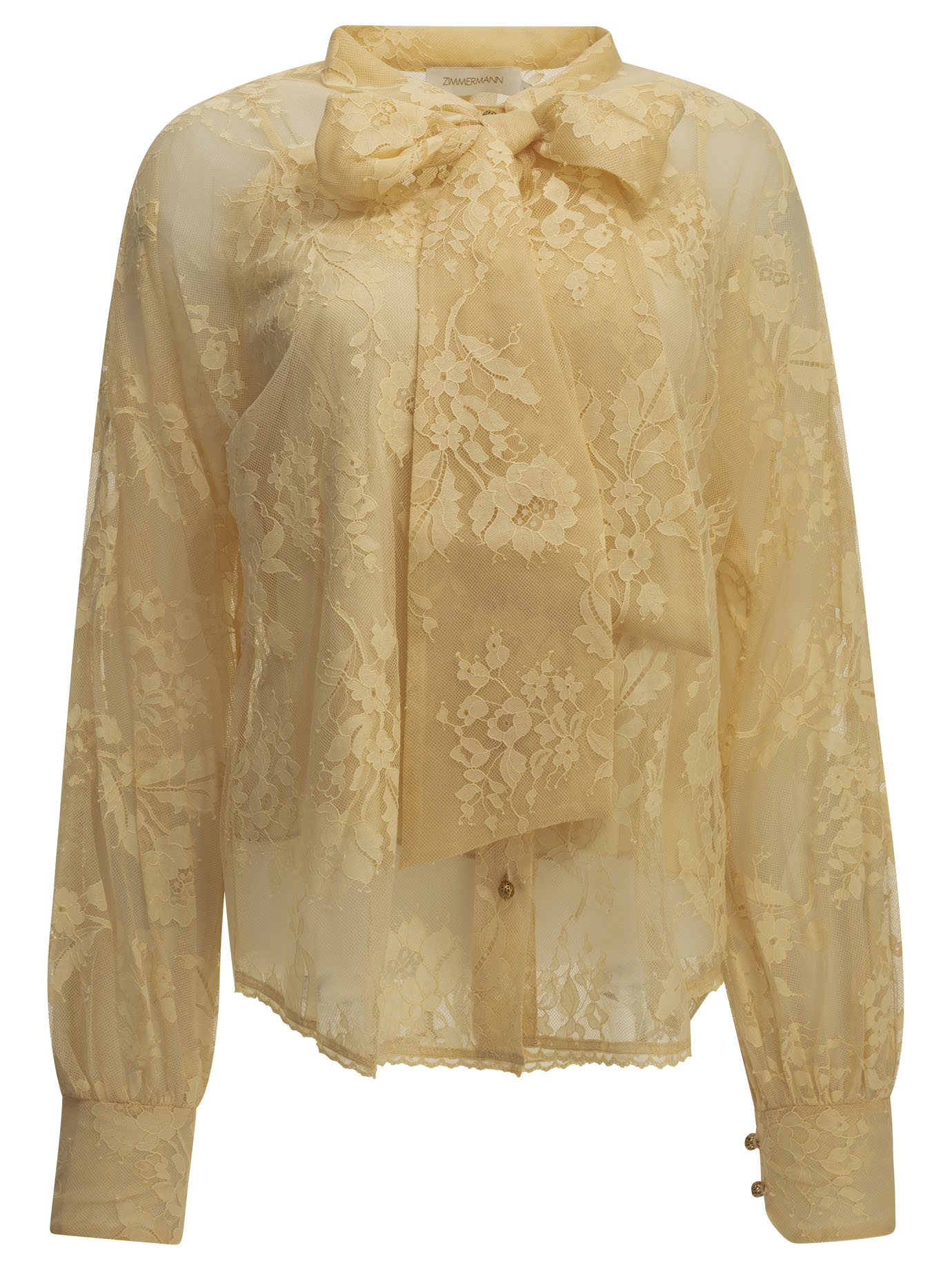 Zimmermann Beige Polyamide Cotton Viscose Lace Blouse