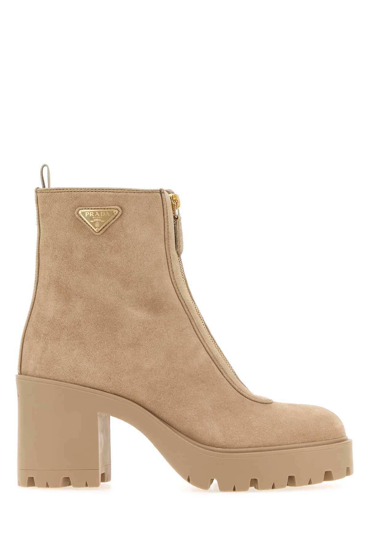 Beige Suede Ankle Boots