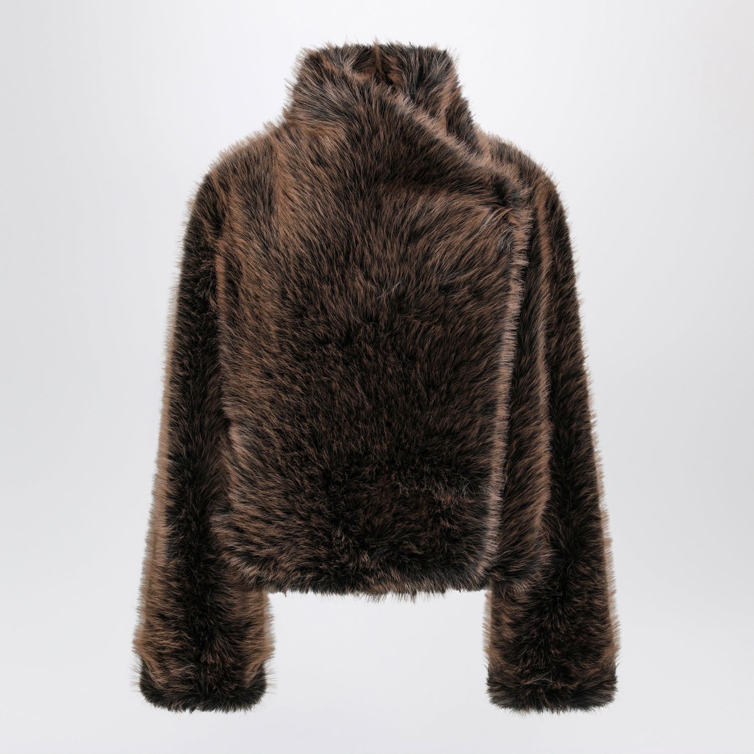 Bb Couture Black/brown Susan Jacket In Faux Fur