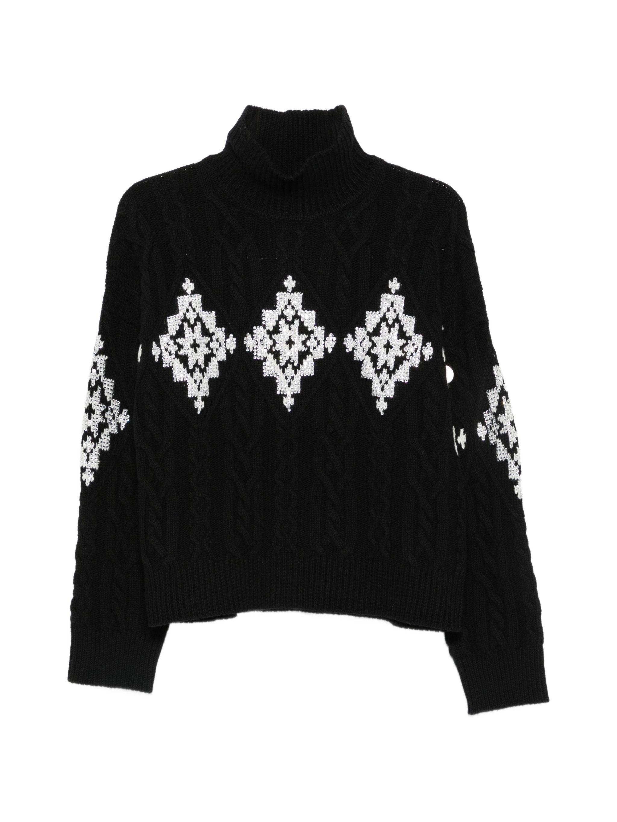 Ermanno Black Ecru Wool Polyamide Sweater