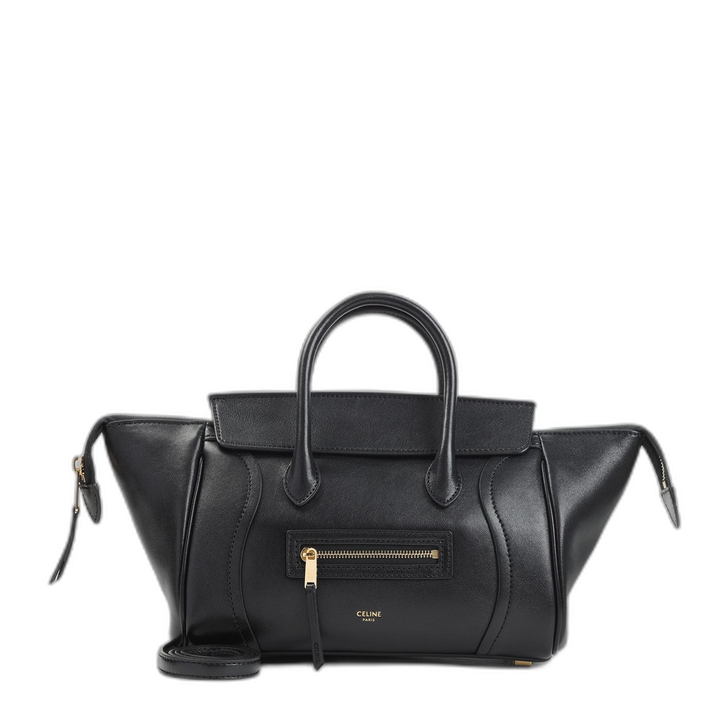 Black Leather Small Luggage Bag