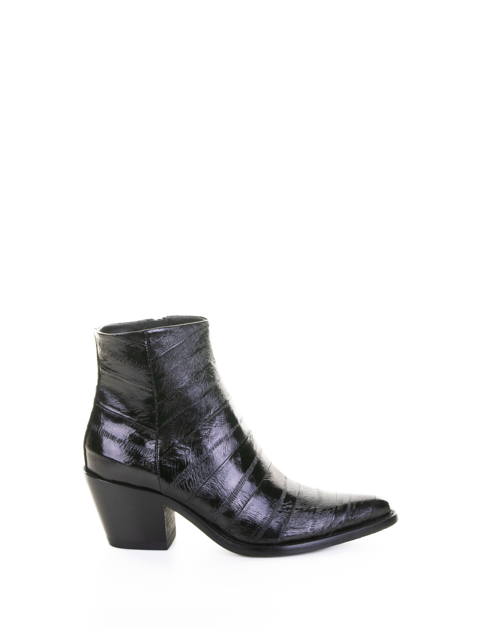 Ducanero Black Leather Texan Ankle Boot