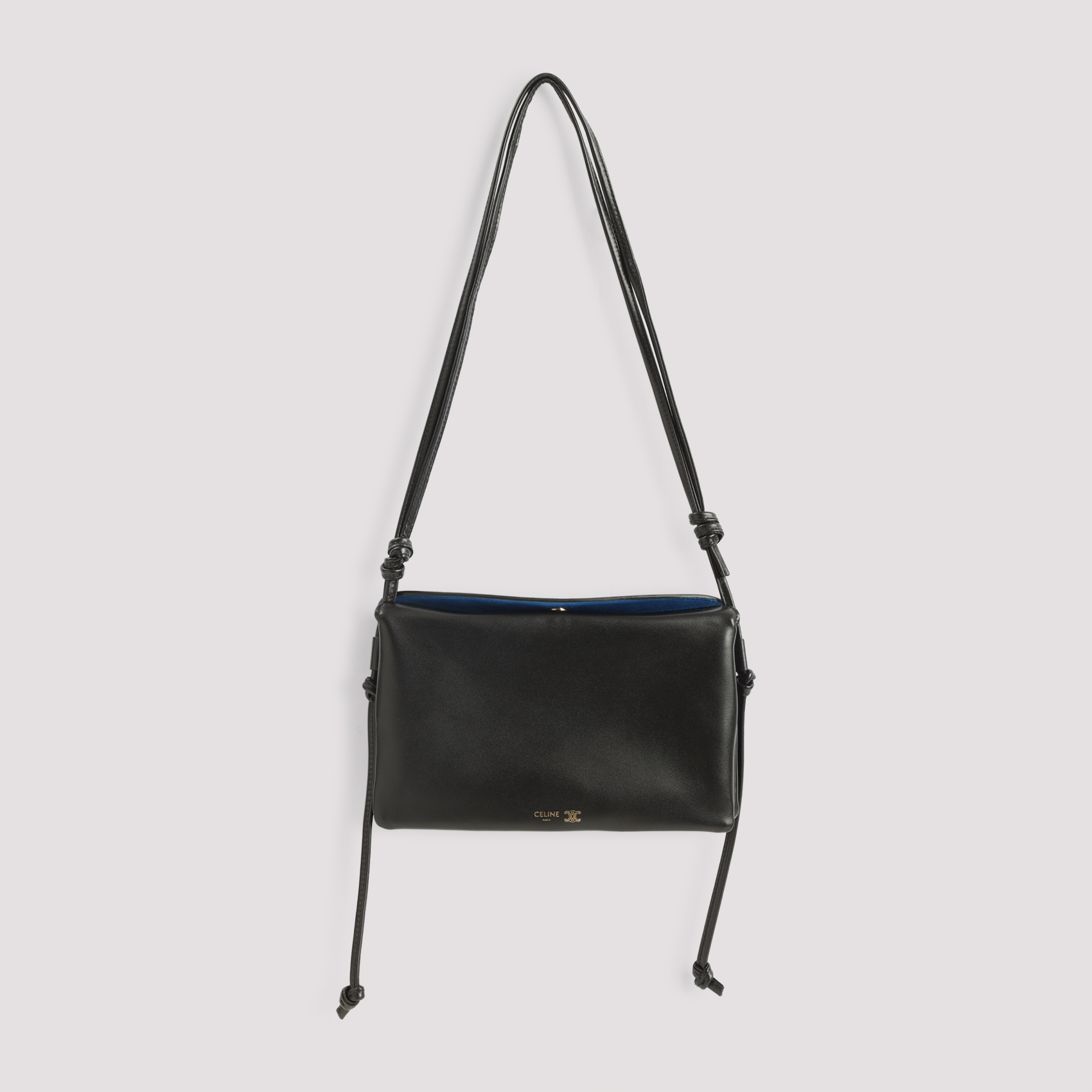 Black Trio Lamb Leather Shoulder Bag