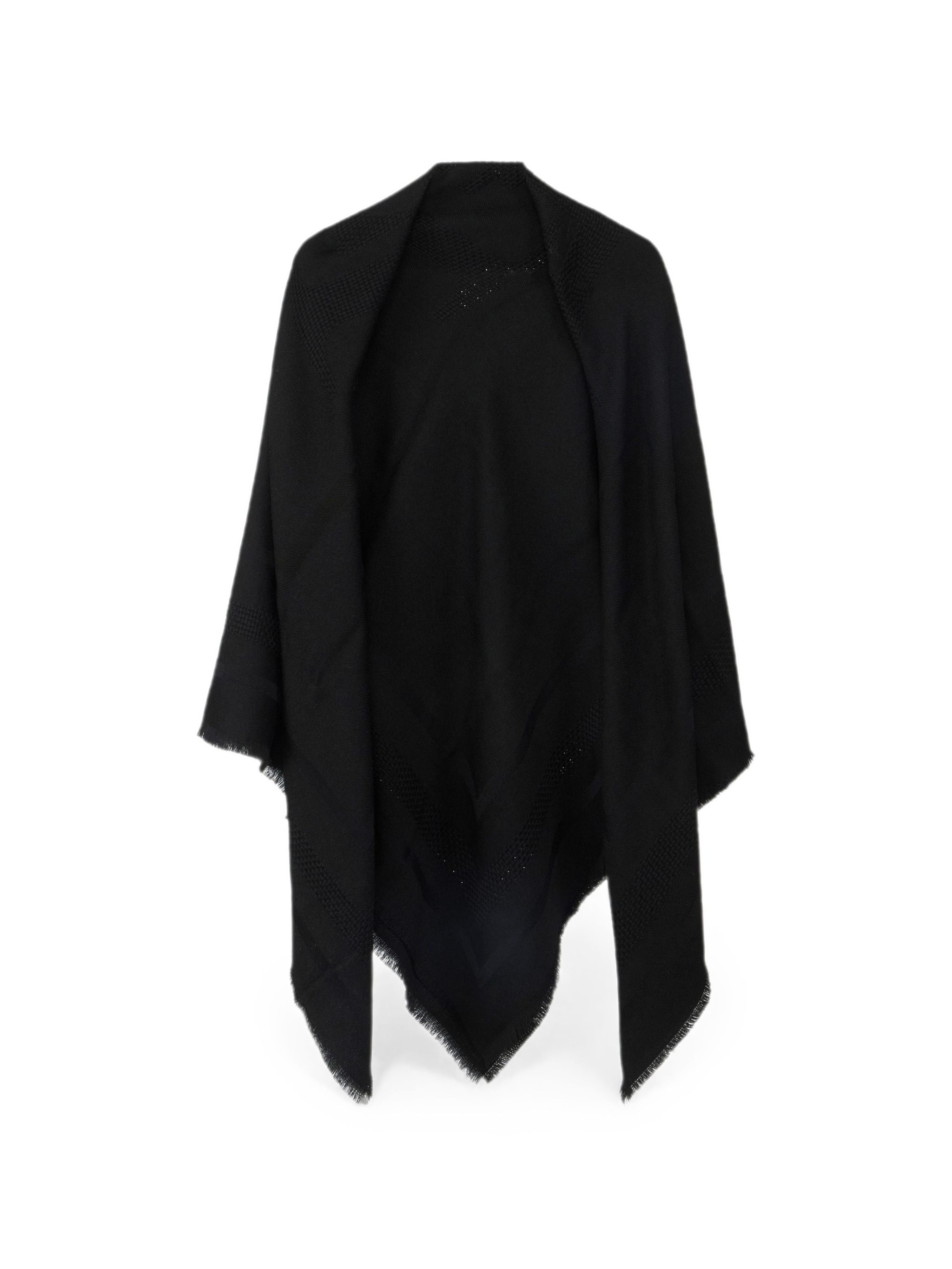 Elisabetta Franchi Black Wool Cape Outerwear