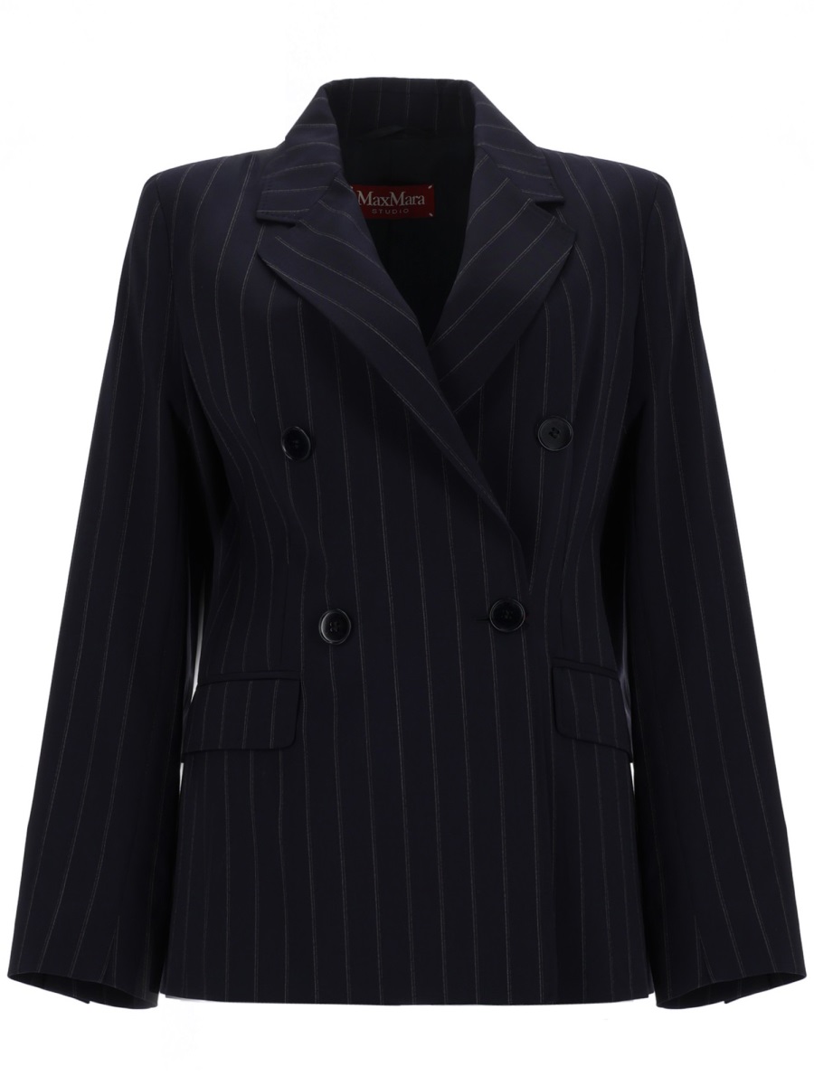 Max Mara Tailored Virgin Wool Blazer In Black