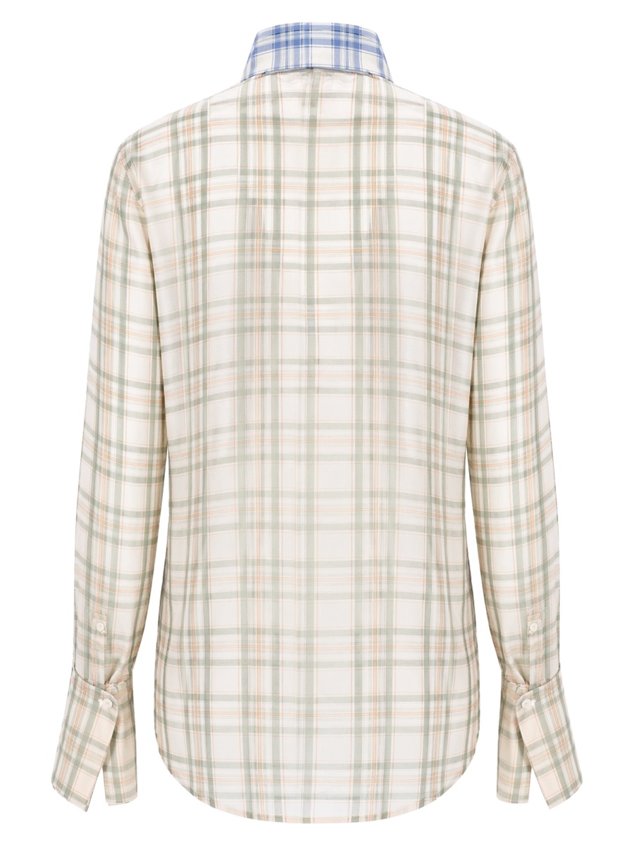 Acne Studios Blusa In Seta Con Fiocco In Multicolor