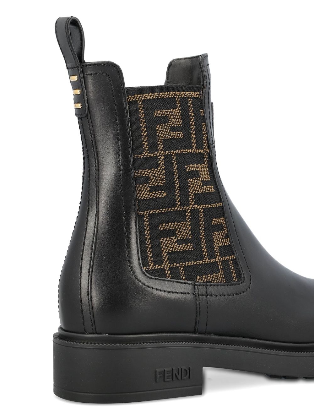 Fendi Leather Ankle Boots In Black