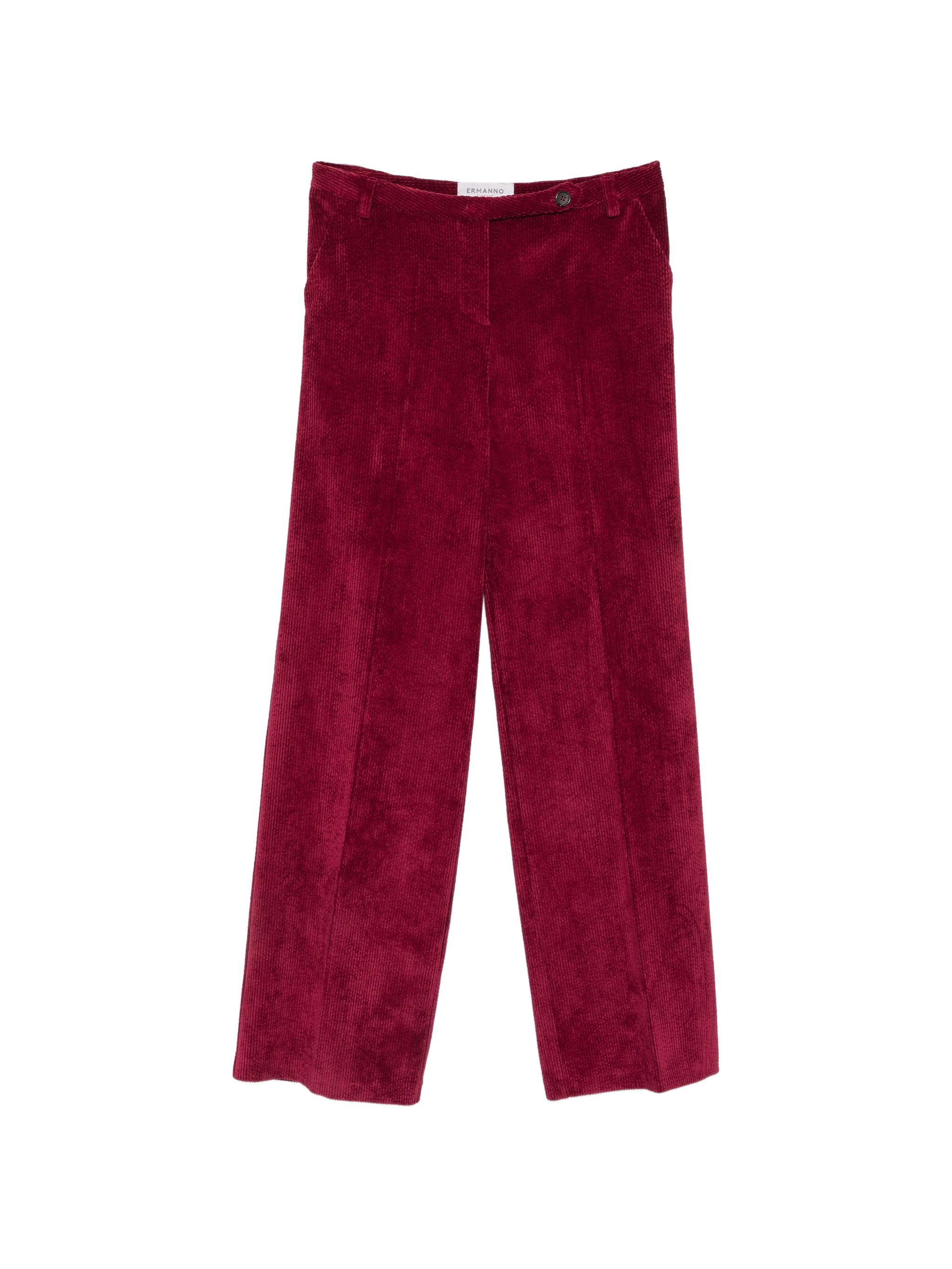 Ermanno Bordeaux Polyester Polyamide Elastane Pants In Burgundy