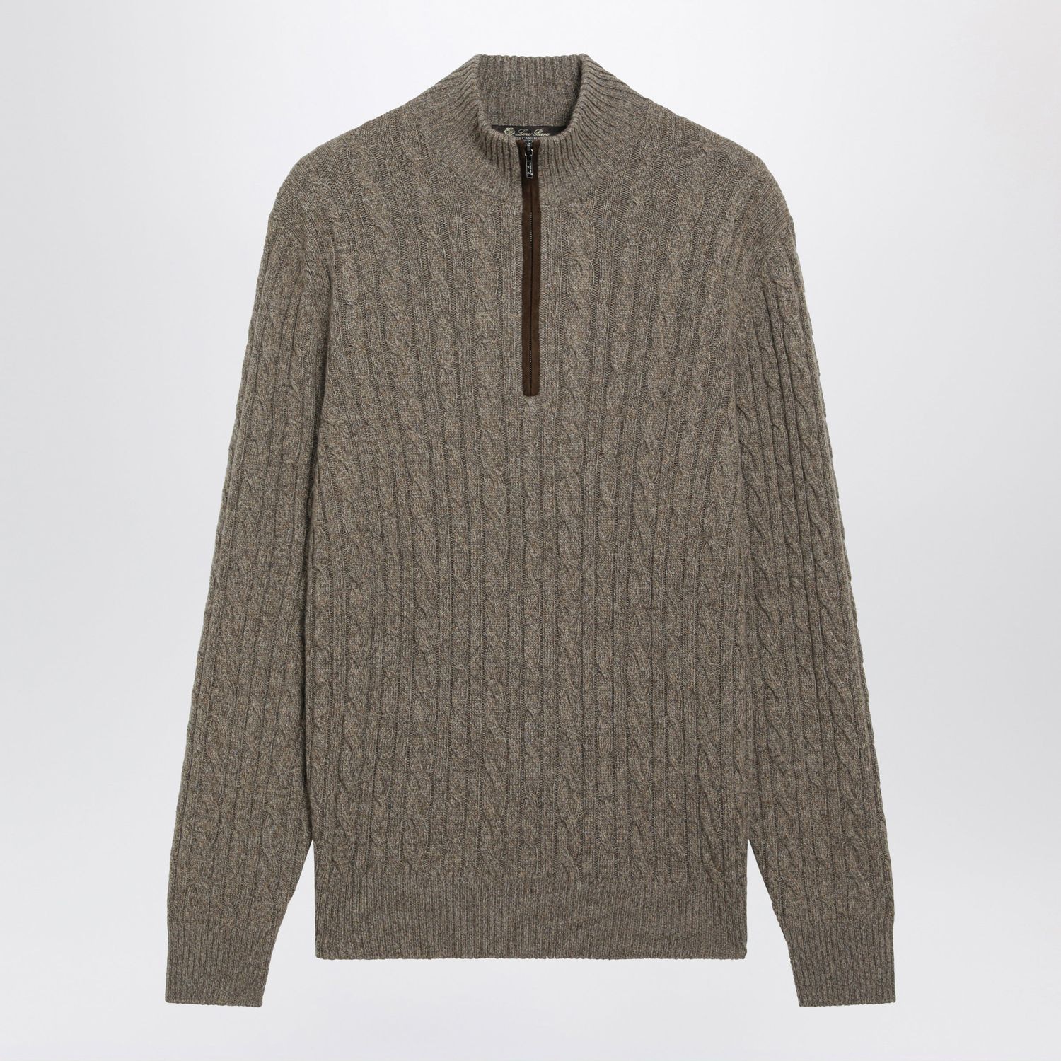 Brown Cableknit Sweater In Baby Cashmere