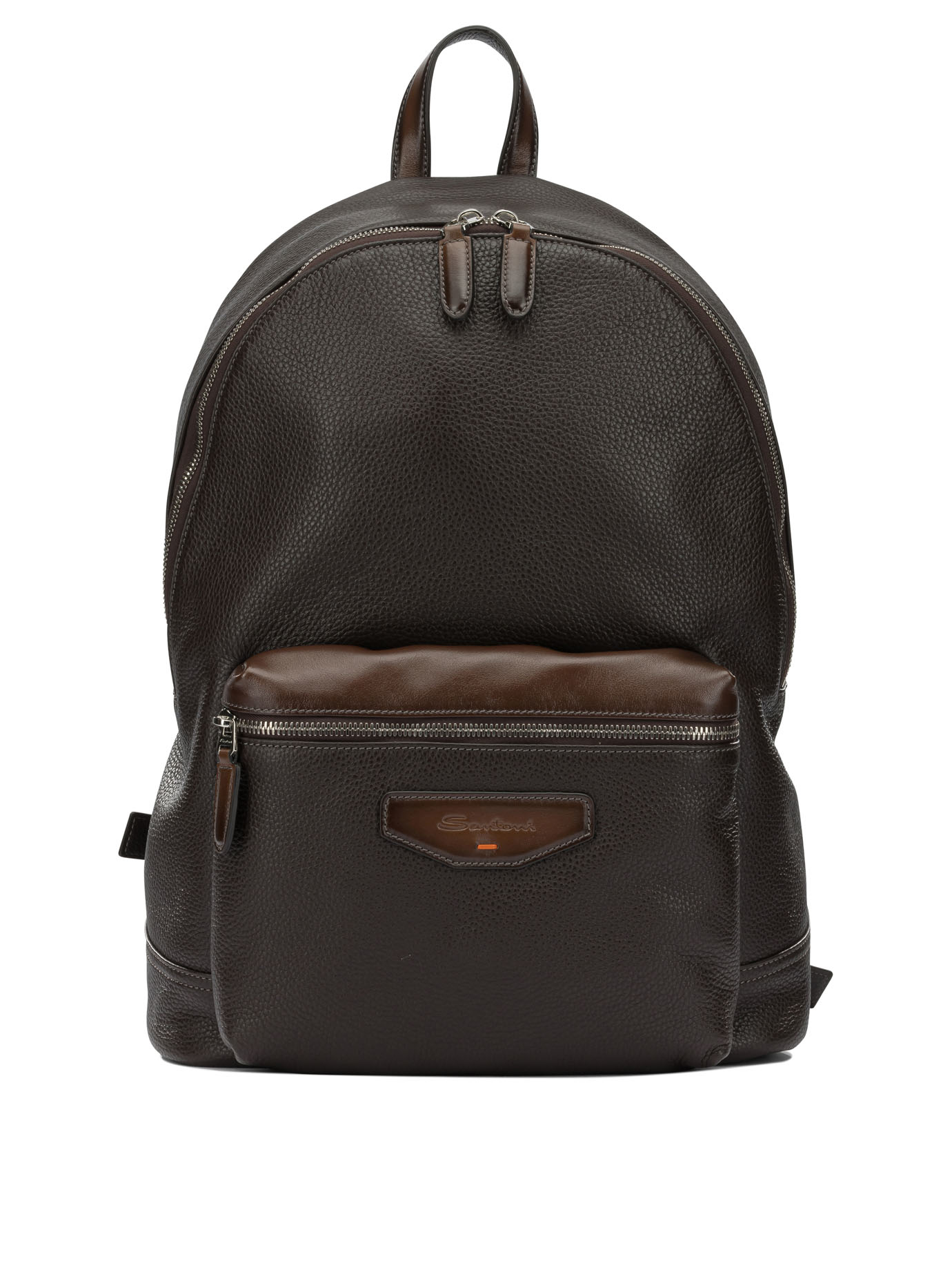 Brown Calf Leather Casual Backpack