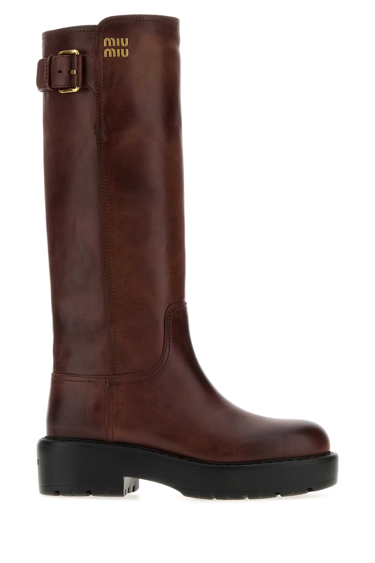 Miu Miu Brown Leather Boots