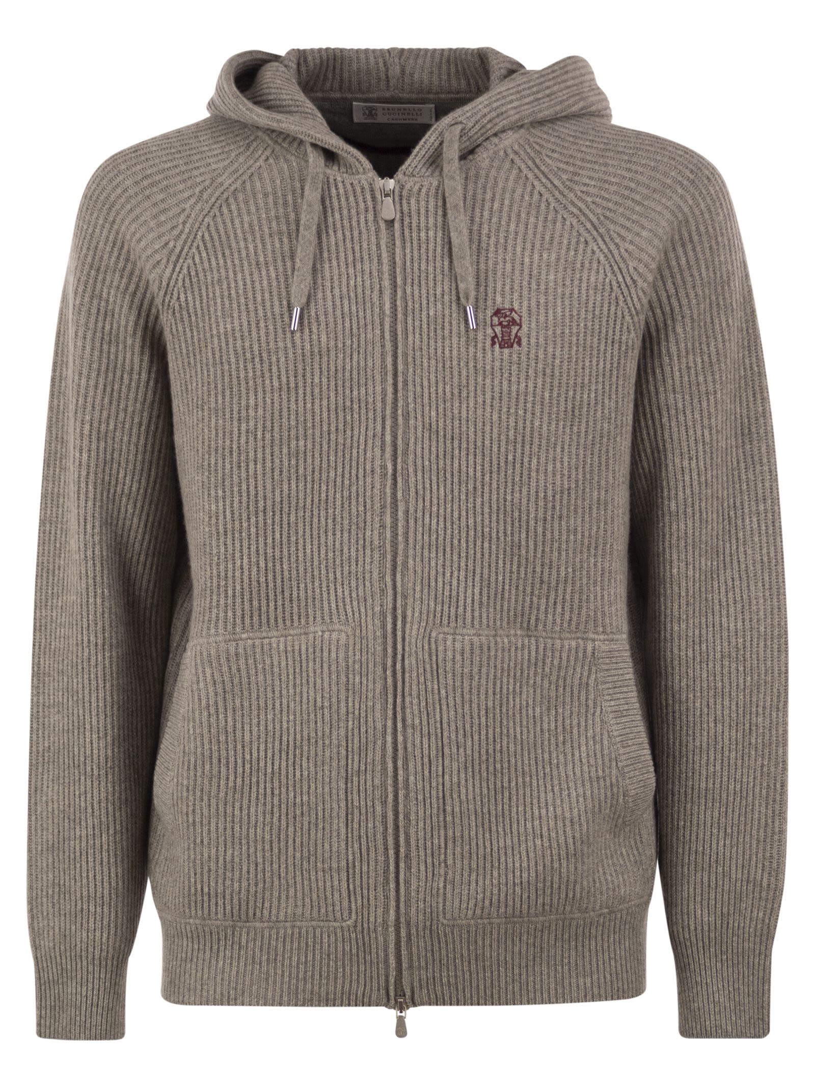 English Rib Cashmere Knit Hooded Topwear