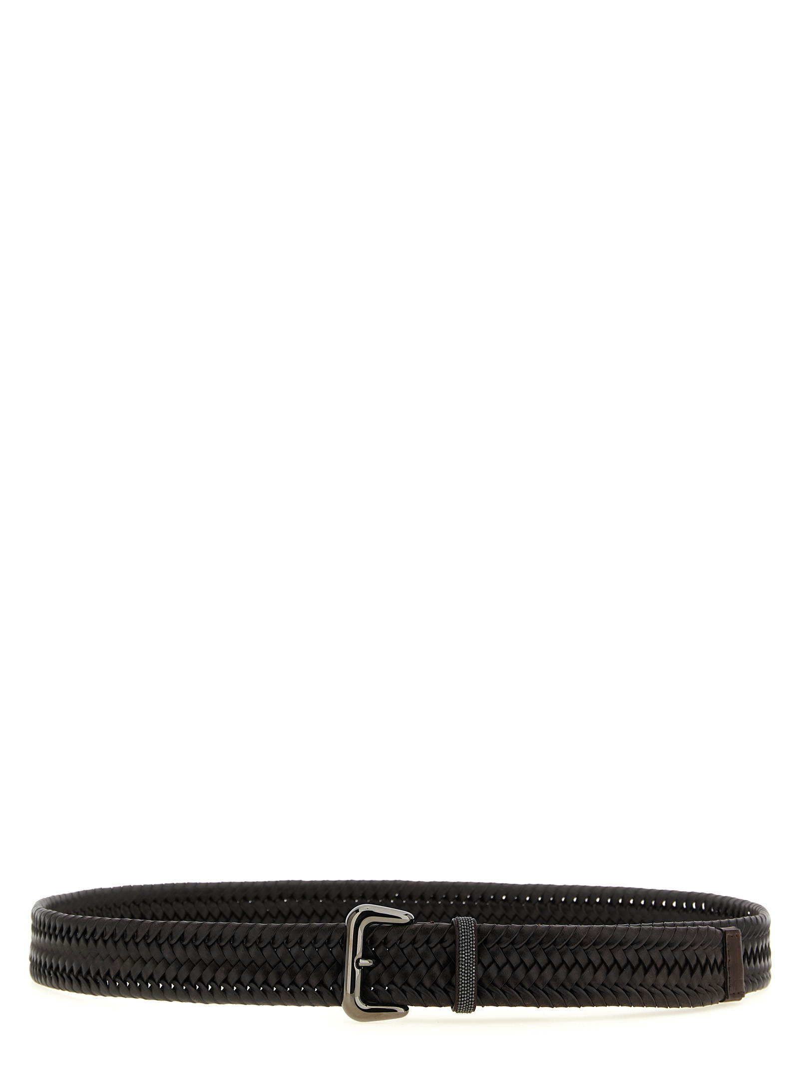 Brunello Cucinelli 'shiny Loop' Belt In Brown