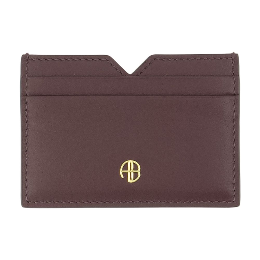 Anine Bing Calli Card Holder -  - Leather - Burgundy