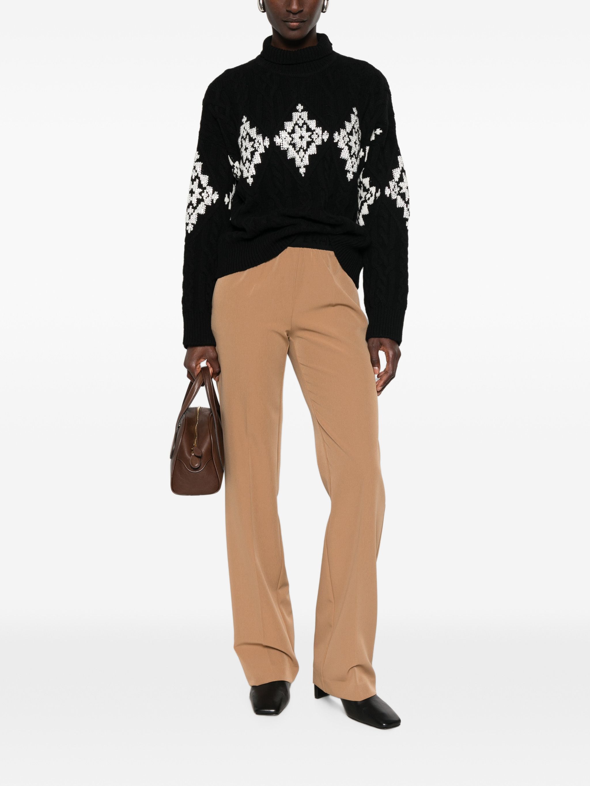 Ermanno Camel Polyester Elastane Pants In Camel