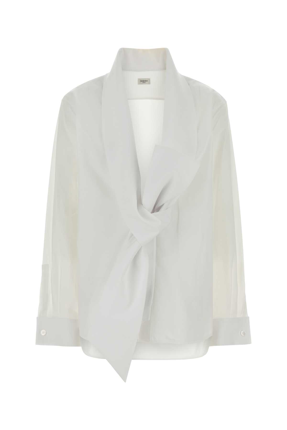 Saint Laurent White Regular Solid Shirt In White
