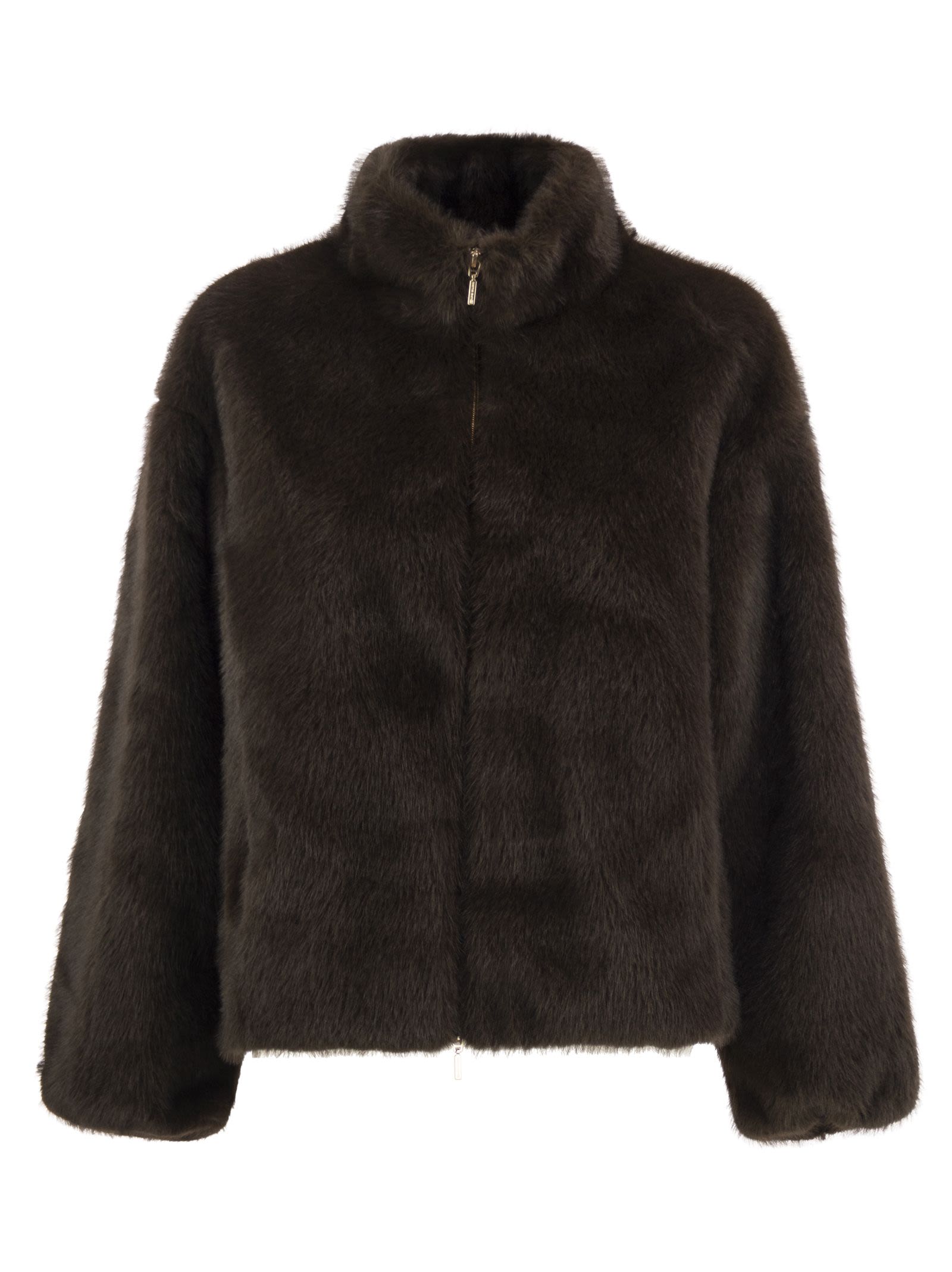 Isluga - Faux Fur Jacket With High Collar