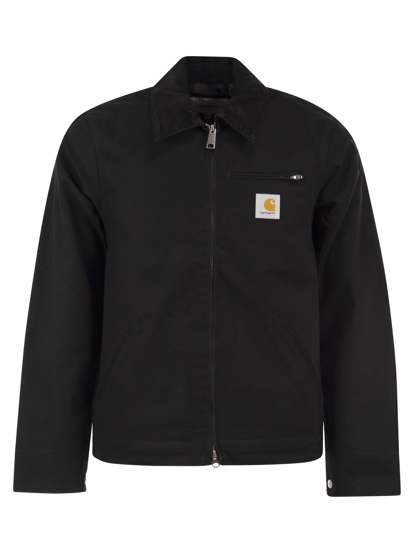Cotton Canvas Jacket With Padding And Corduroy Collar